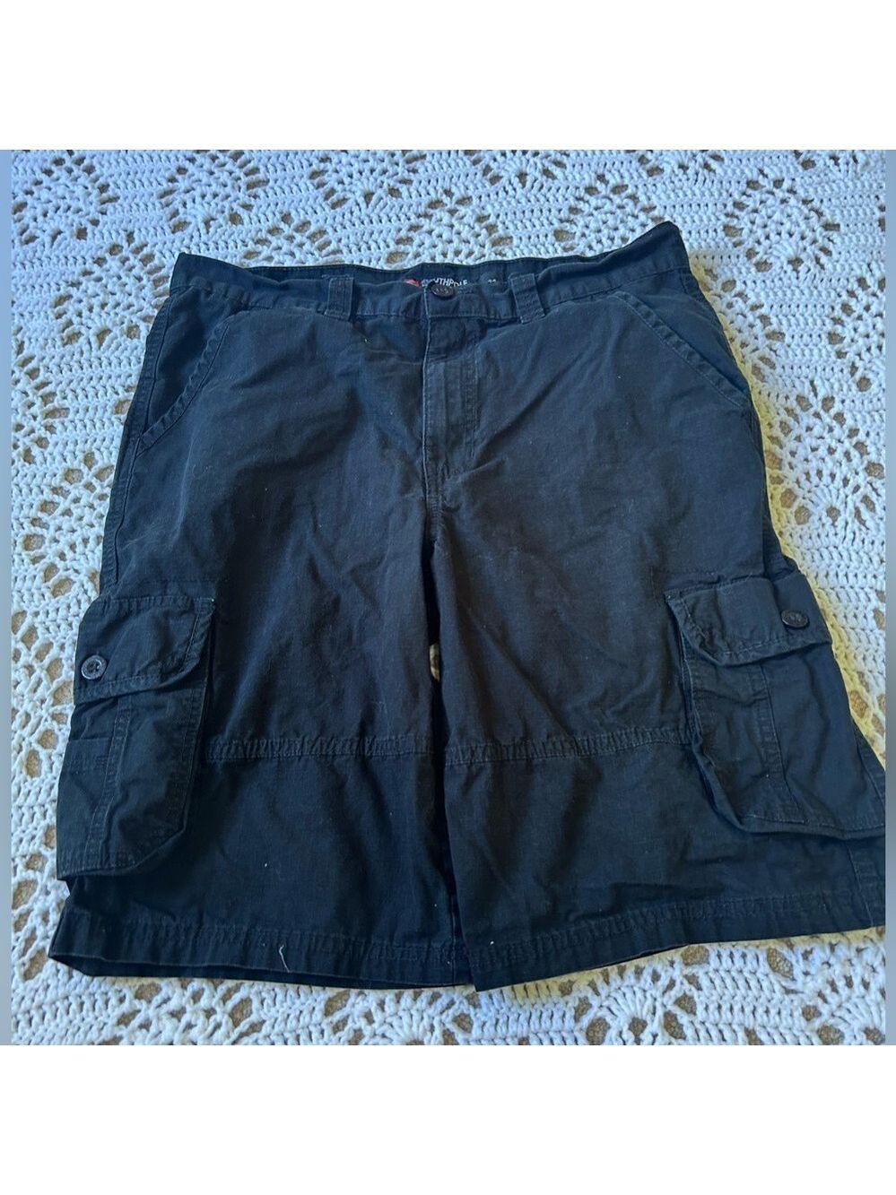Southpole Shorts 34 Mens Black Cargo Baggy Loose Hip Hop Skater Streetwear Y2K